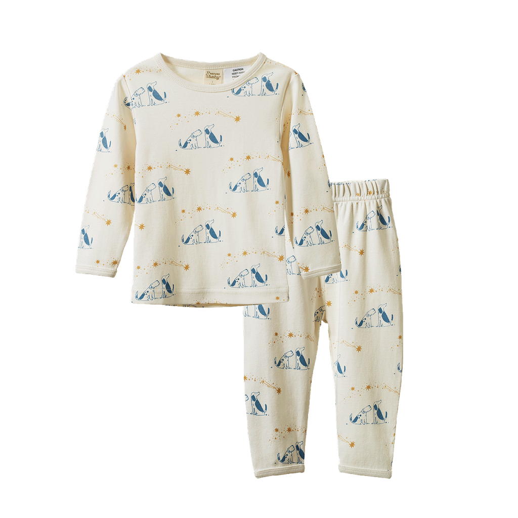 2PC LONG SLEEVE PYJAMAS - Dog Dream Print | Nature Baby