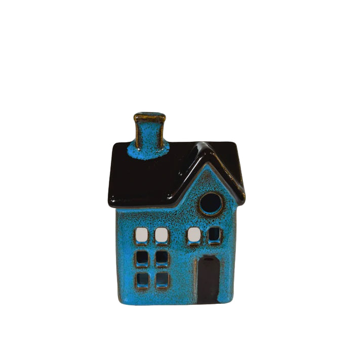 Navy Nook Tealight House - Blue 9.5cm | Stellar Haus