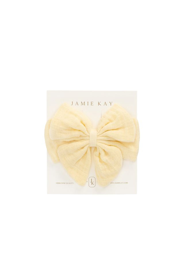 Organic Cotton Muslin Annalise Bow | Sunshine | Jamie Kay