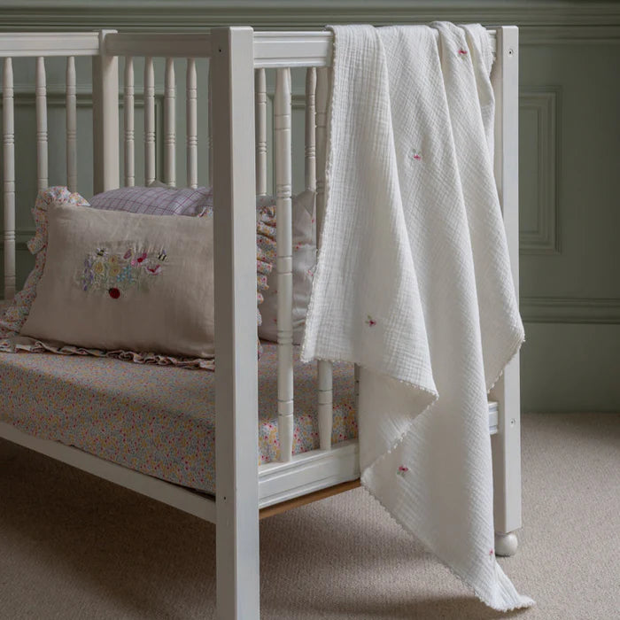 Embroidered Muslin Blanket | Avery Row