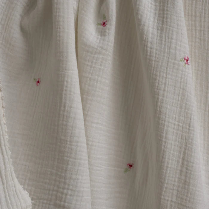 Embroidered Muslin Blanket | Avery Row