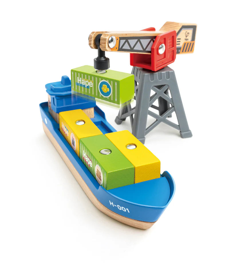 Hape Cargo Ship & Crane | Hape