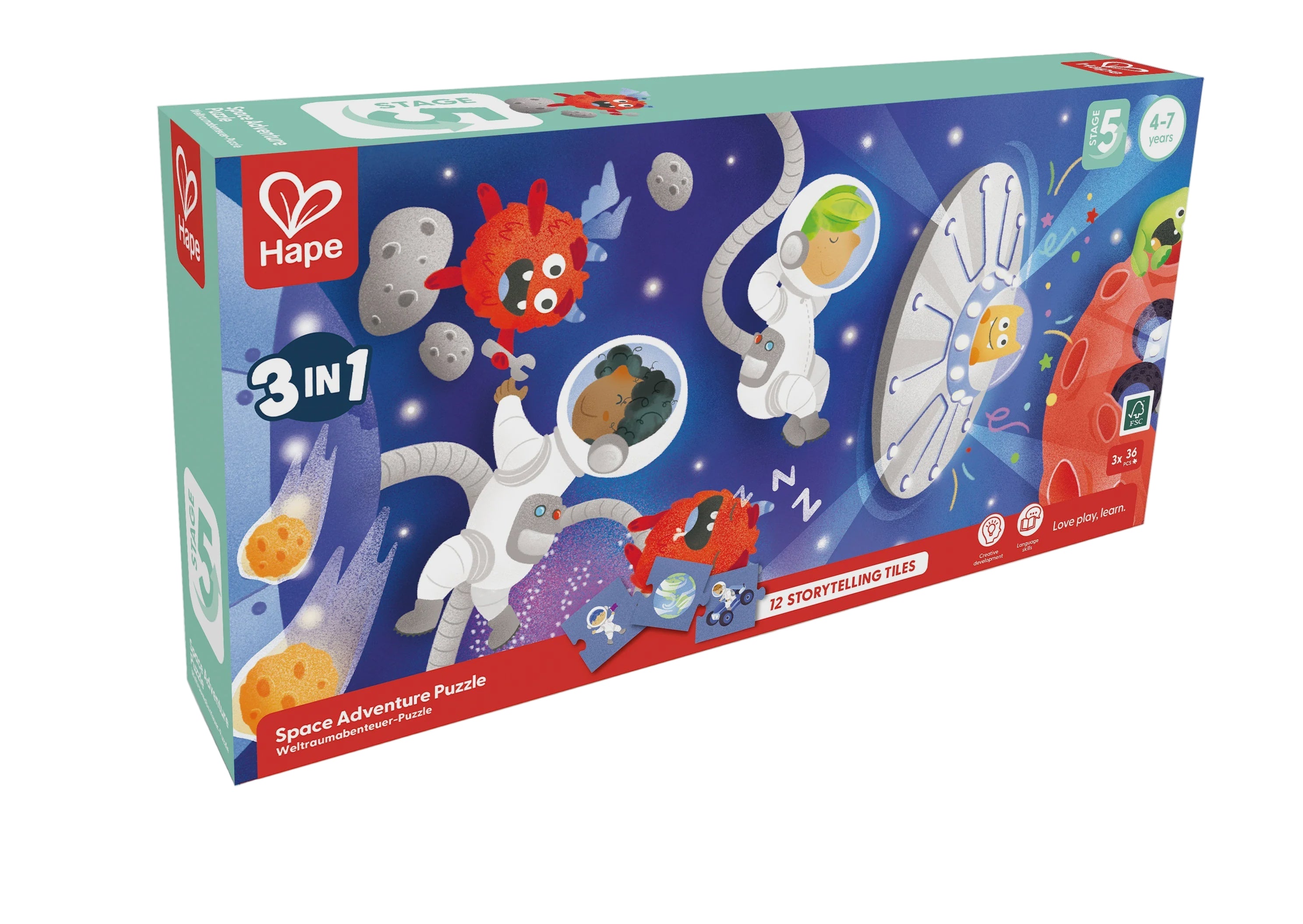 Intergalactic Puzzle and Story Telling - Space | 3-in-1 || Hape