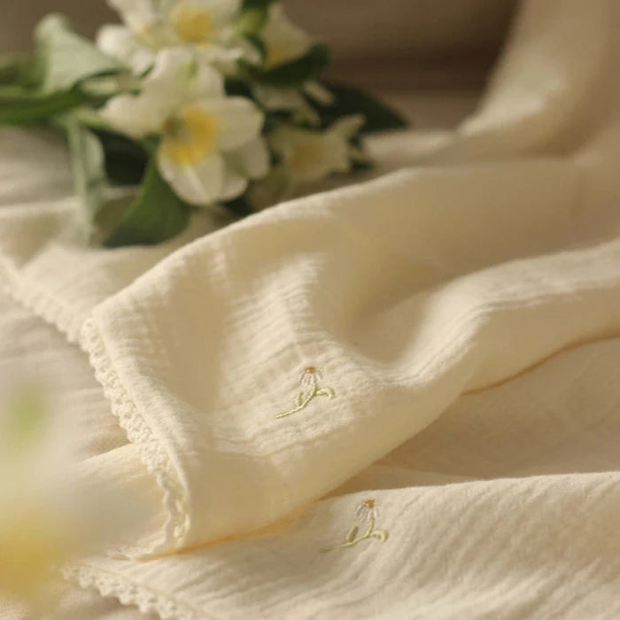 Embroidered Muslin Blanket | Avery Row