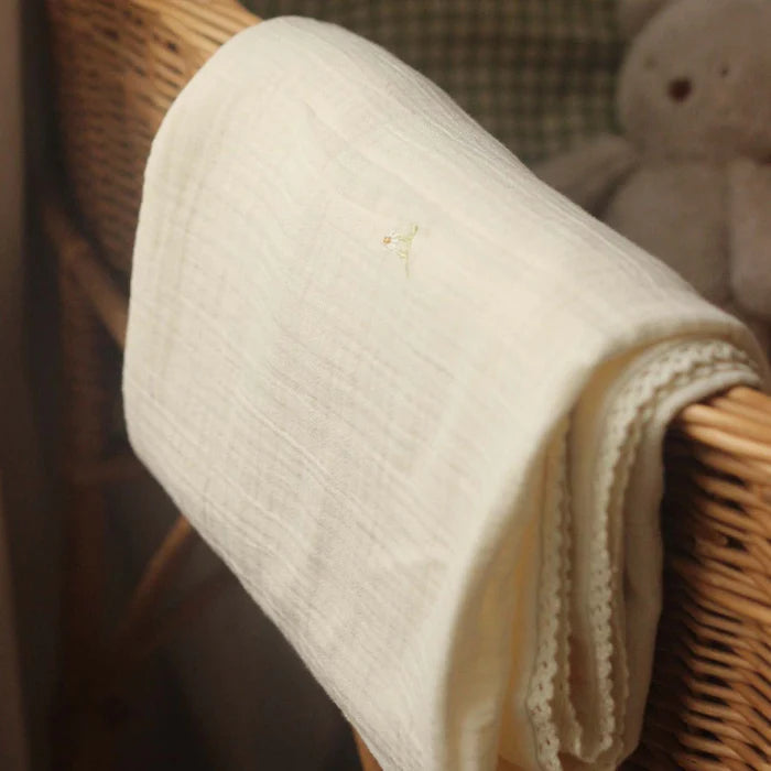 Embroidered Muslin Blanket | Avery Row