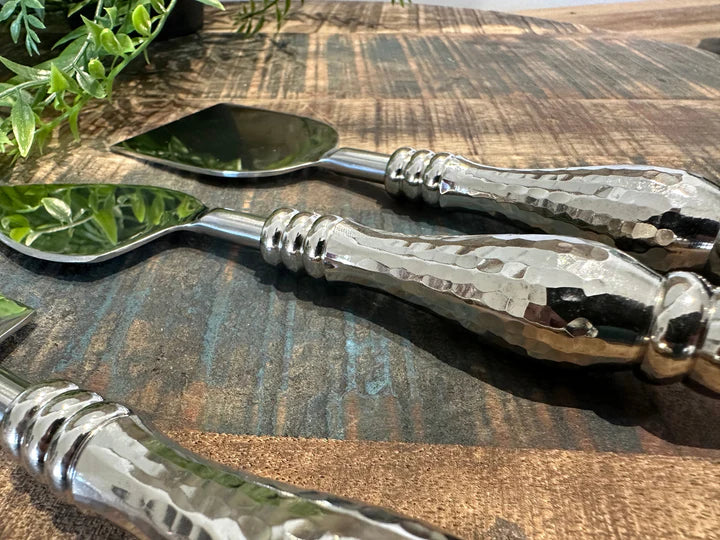 Hammered Effect Cheese Knife Set/4 | Blue Goose Imports