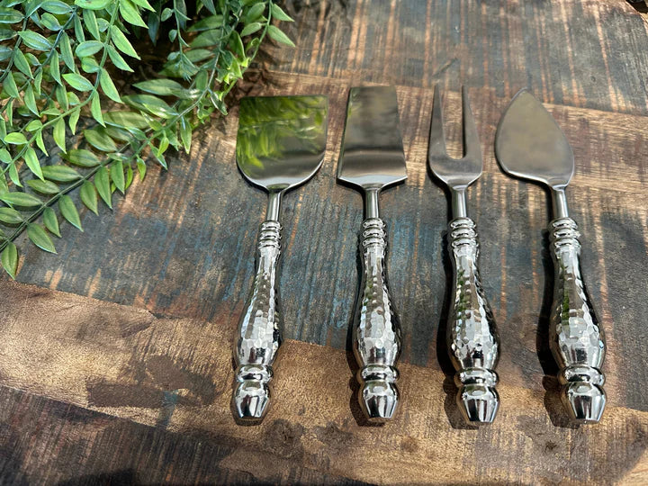 Hammered Effect Cheese Knife Set/4 | Blue Goose Imports