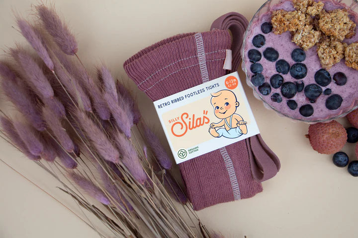 Footless Cotton Tights - ACAI SMOOTHIE | Silly Silas