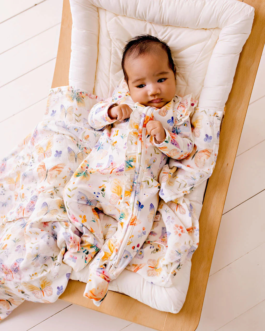 Bamboo Zipsuit - Butterfly Blooms | Confetti Kidz