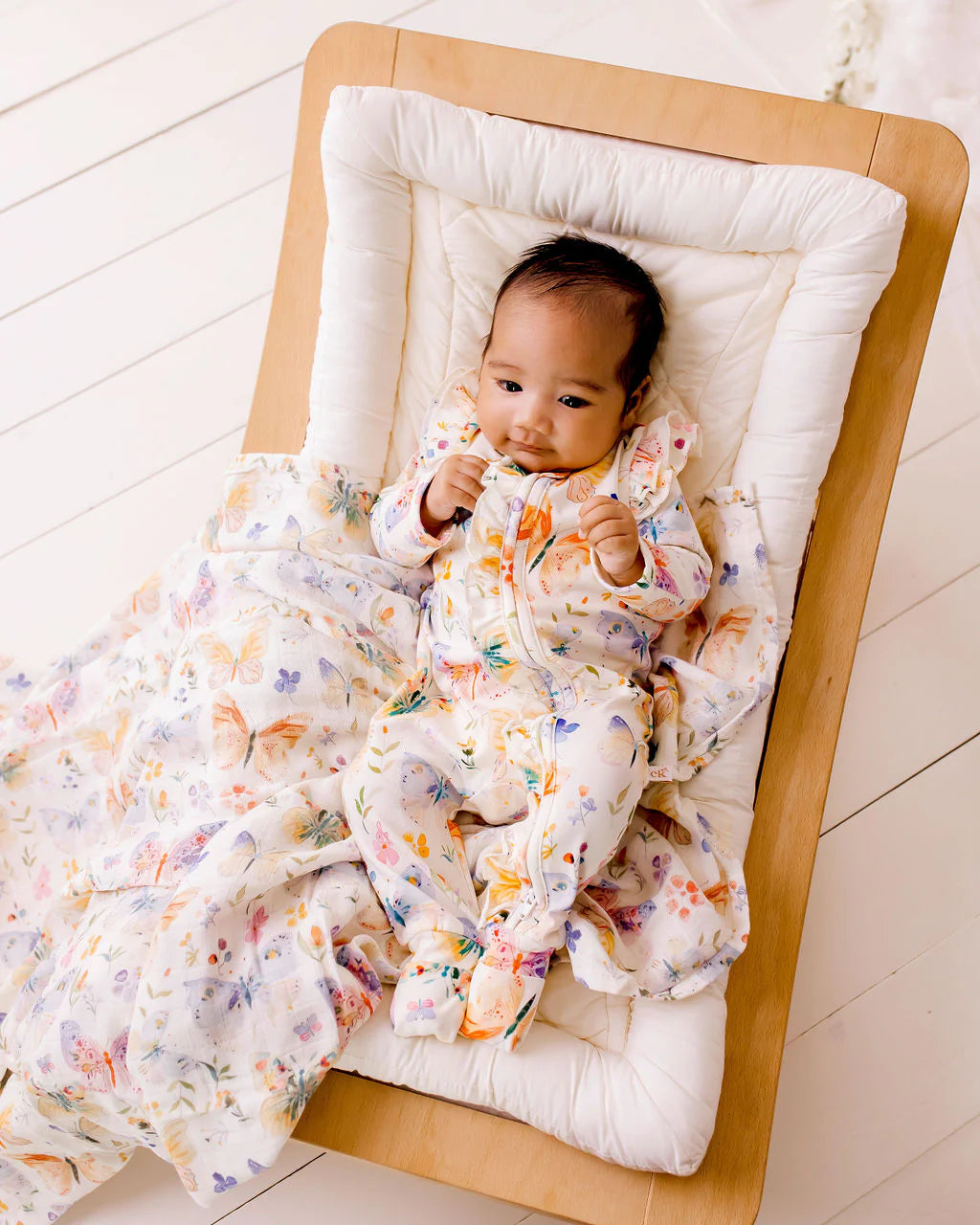 Bamboo Zipsuit - Butterfly Blooms | Confetti Kidz