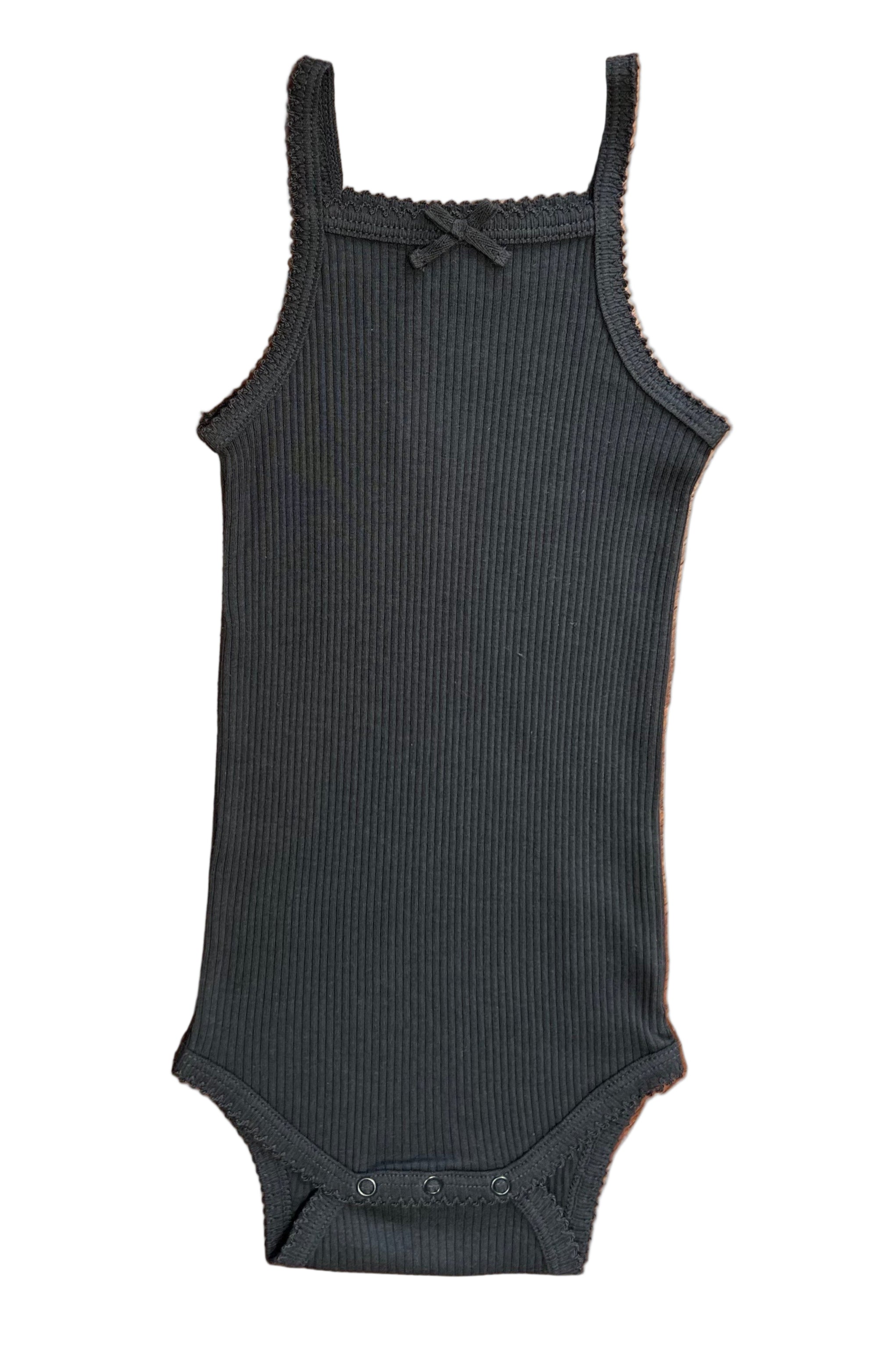 Organic Cotton Modal Singlet Bodysuit | Ebony | Jamie Kay