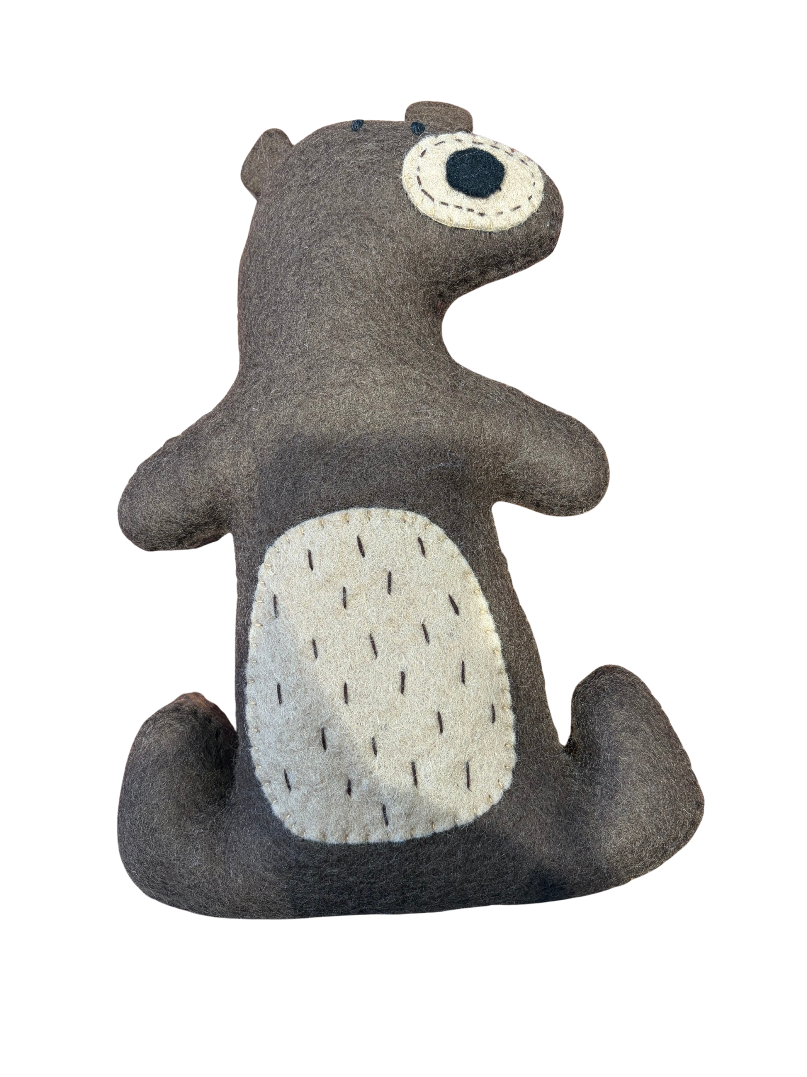 Brown Bear Wool Felt Cushion Pashom