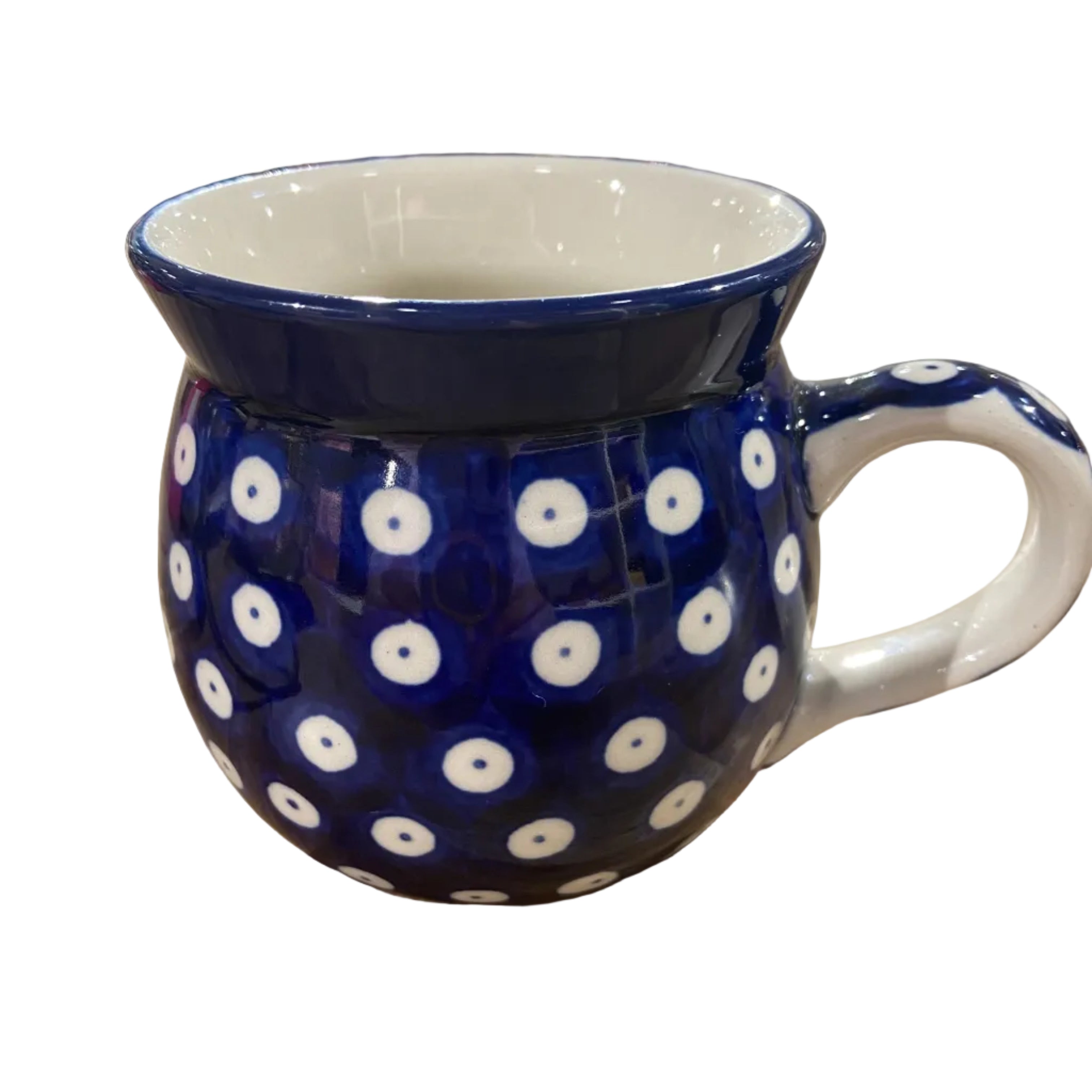 Mug - Large - Blue with White Spots  | Polish Ceramics