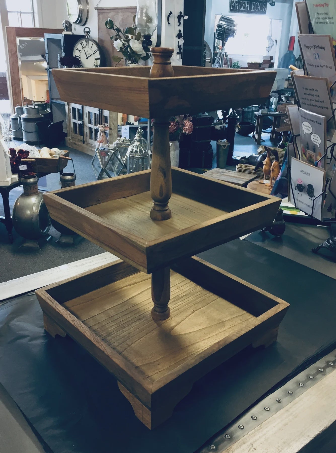 Wooden 3 Tier Cake Stand | Blue Goose Imports
