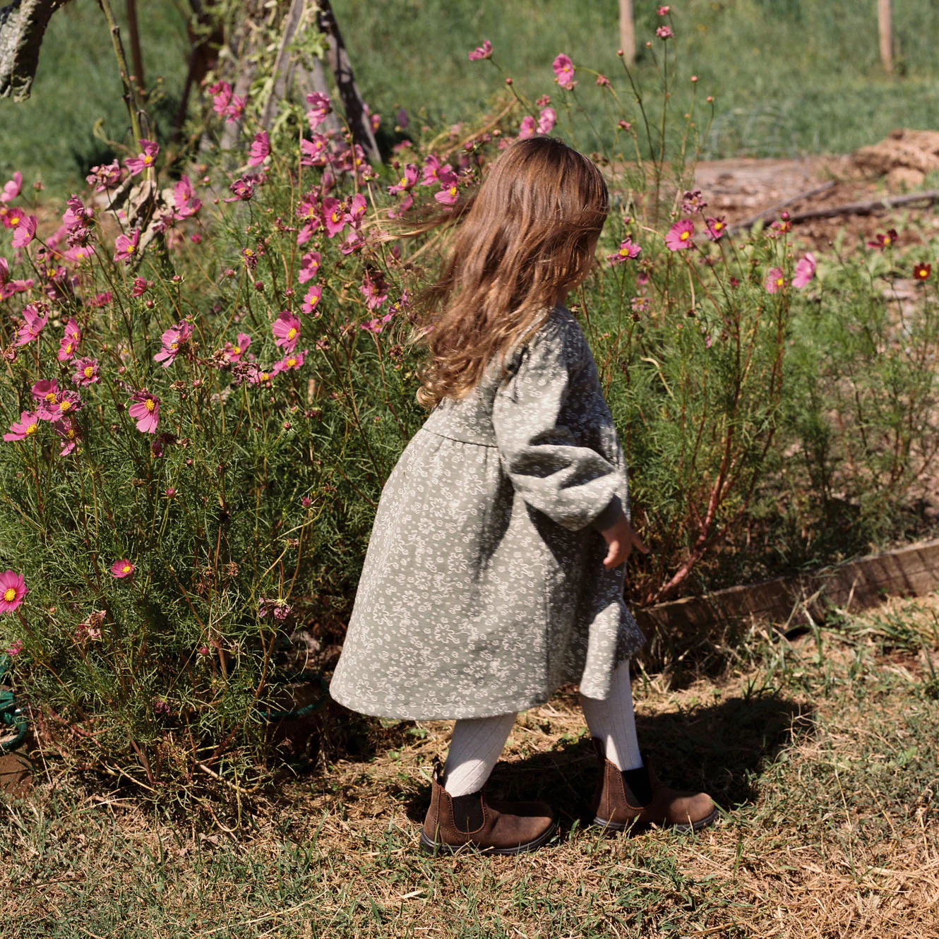 INES DRESS - Bloomsbury Nettle Print | Nature Baby