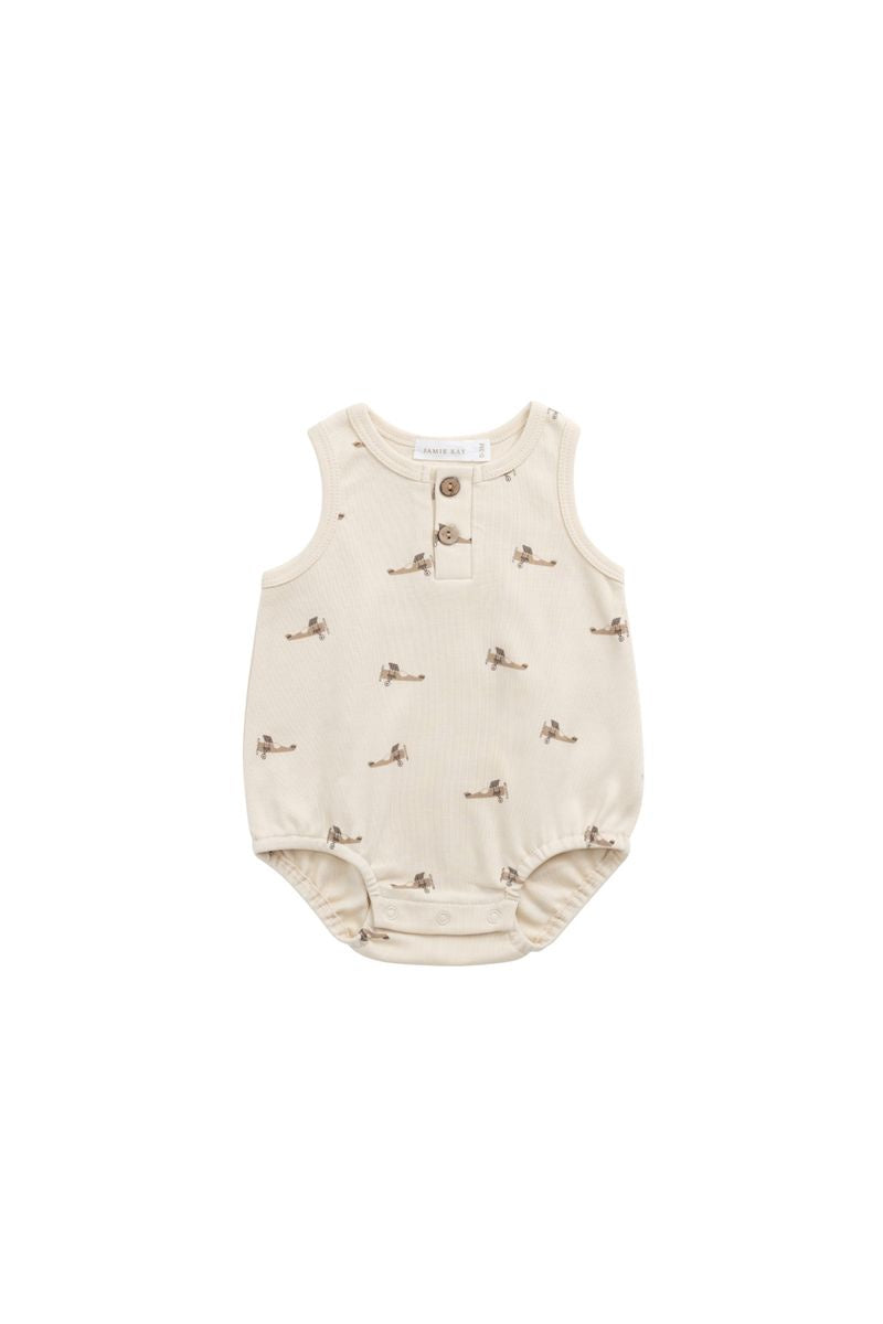 Pima Cotton Archie Playsuit | Fly High Vanilla Cream | Jamie Kay