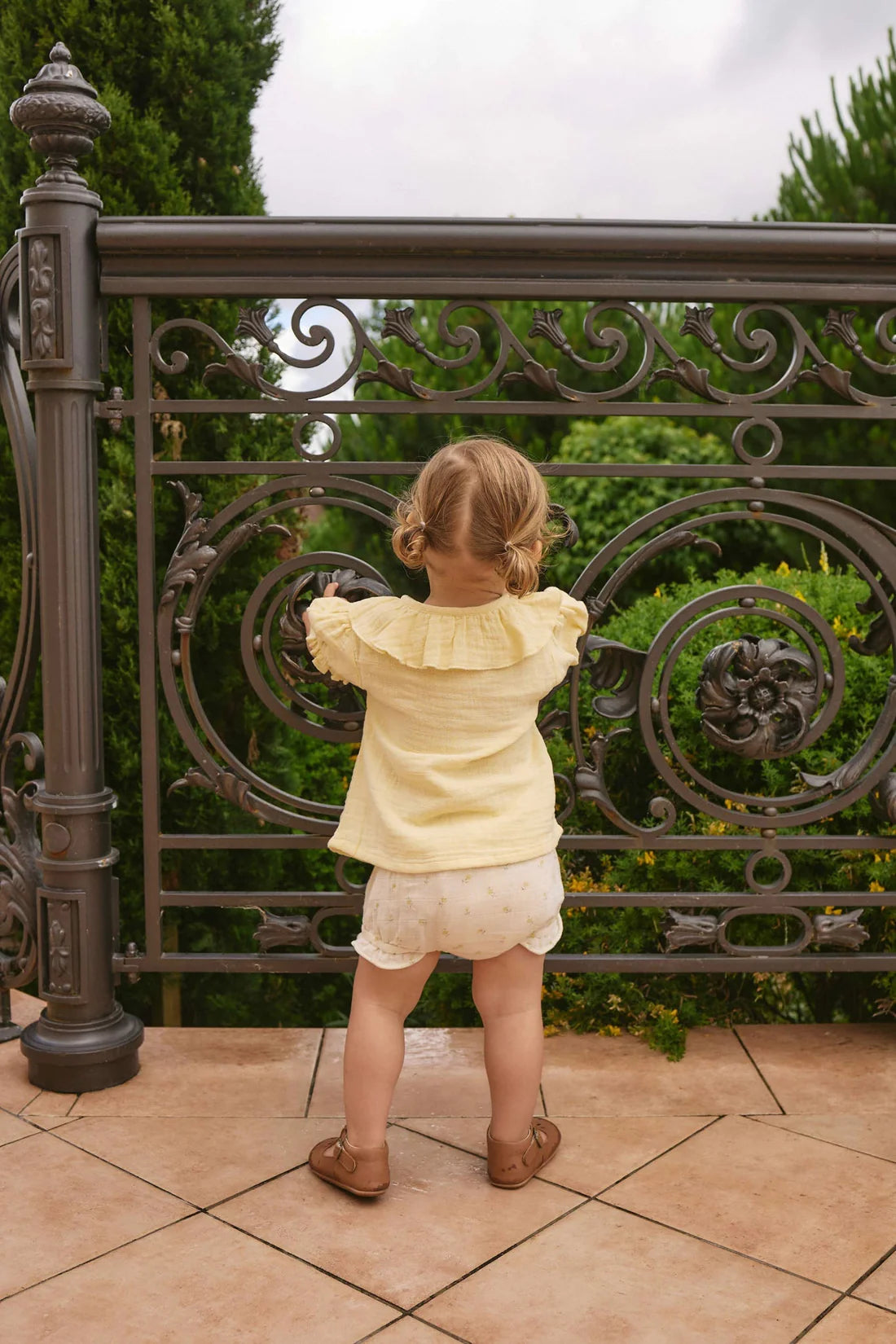 Organic Cotton Muslin Frill Bloomer - Vintage Ditsy | Jamie Kay