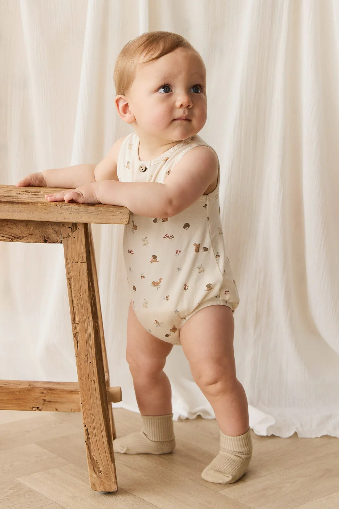Organic Cotton Archie Playsuit | Forest Gathering | Jamie Kay