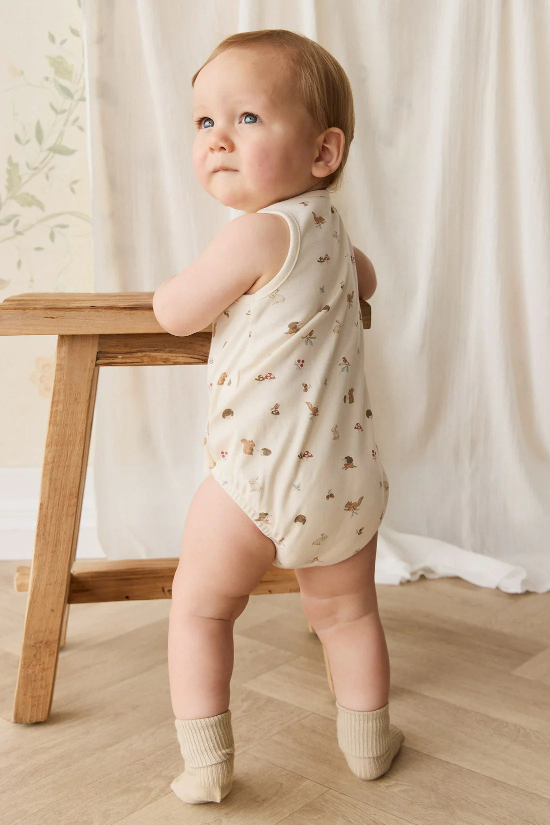 Organic Cotton Archie Playsuit | Forest Gathering | Jamie Kay