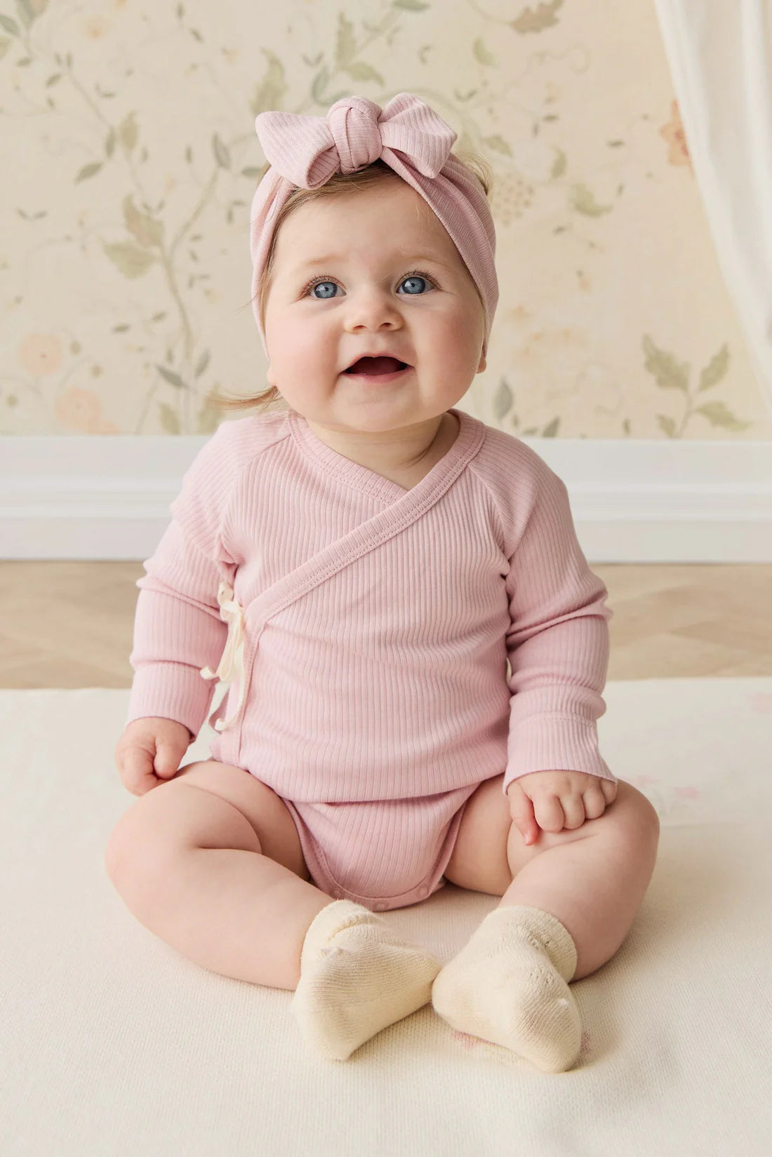 Organic Cotton Modal Marina Long Sleeve Bodysuit - Trinket | Jamie Kay