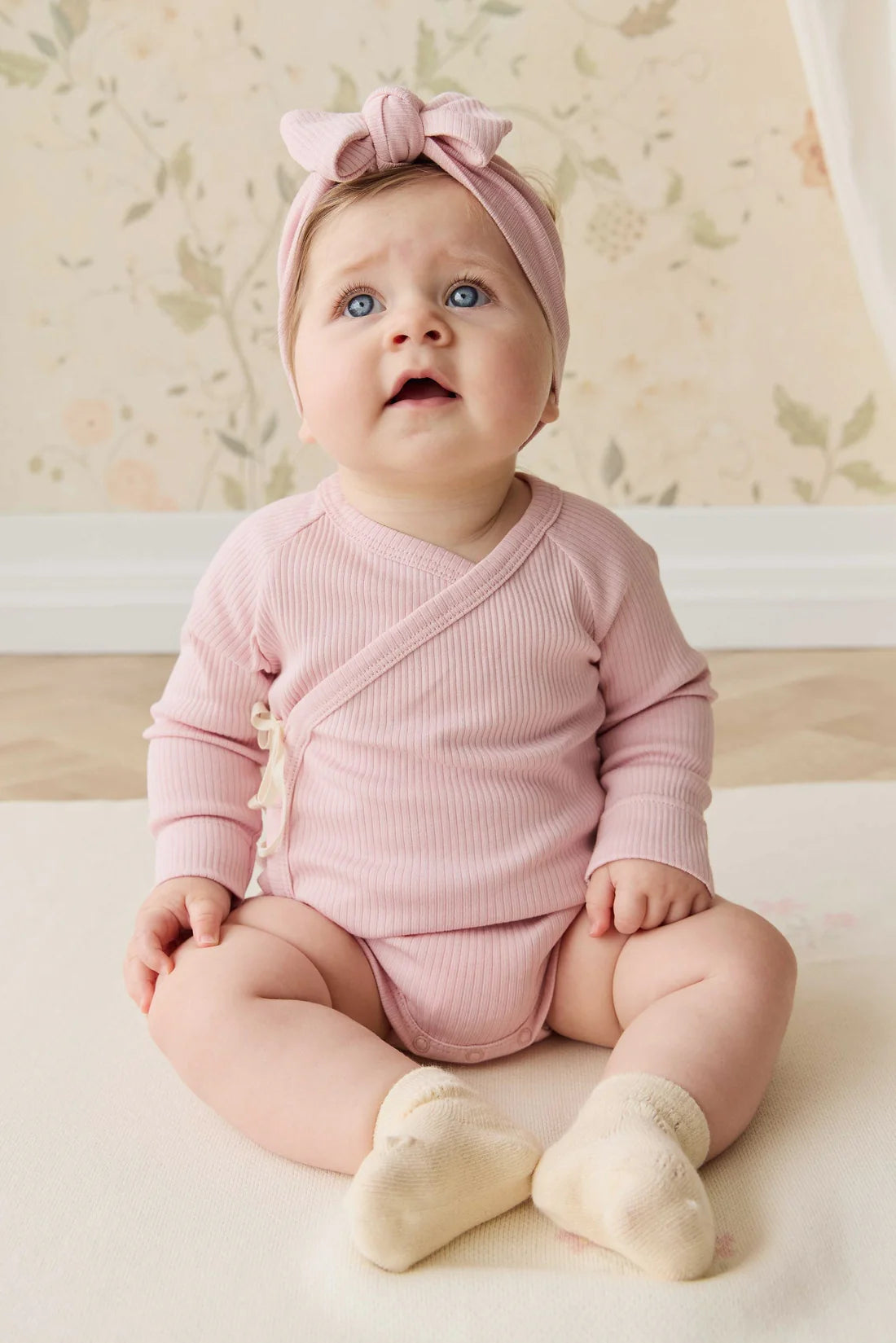 Organic Cotton Modal Marina Long Sleeve Bodysuit - Trinket | Jamie Kay