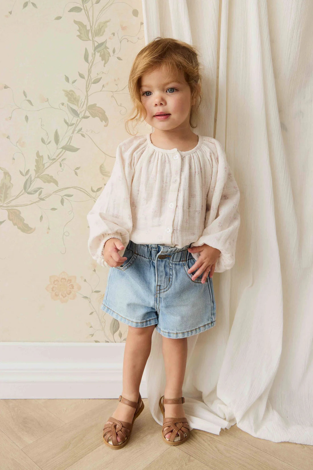 Organic Cotton Muslin Heather Blouse - Pauline Pink | Jamie Kay