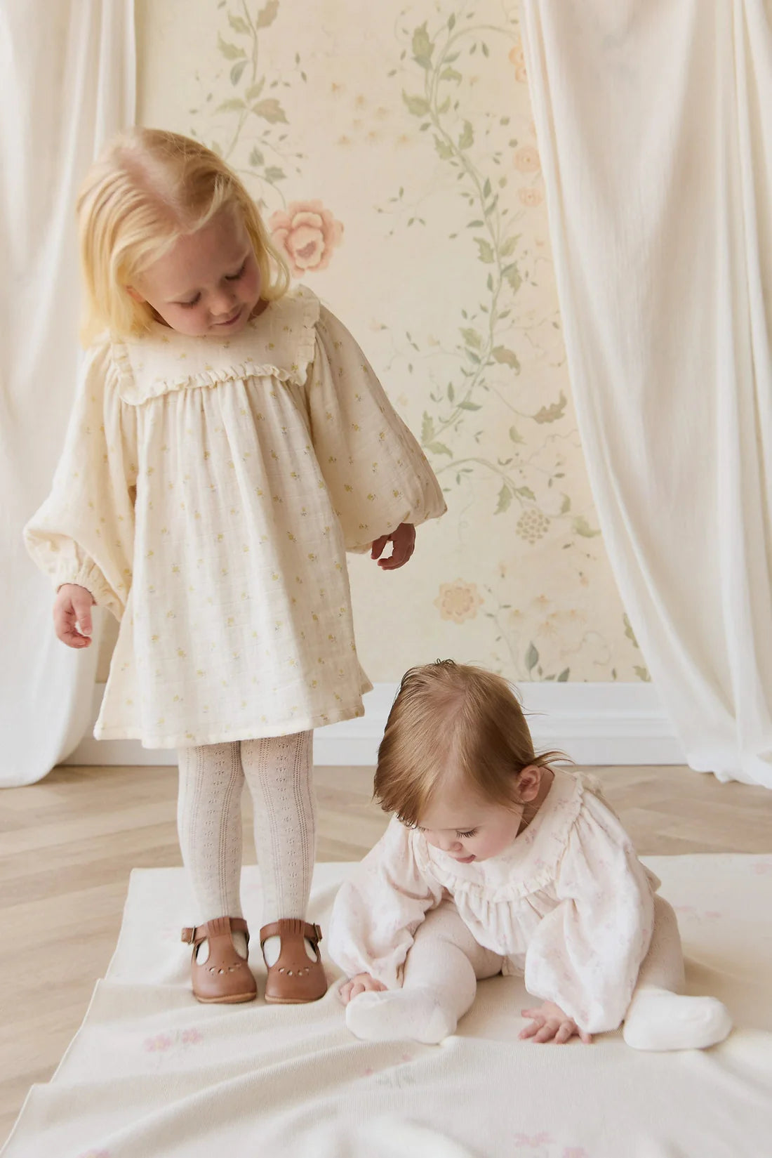 Organic Cotton Muslin Amira Dress - Vintage Ditsy | Jamie Kay