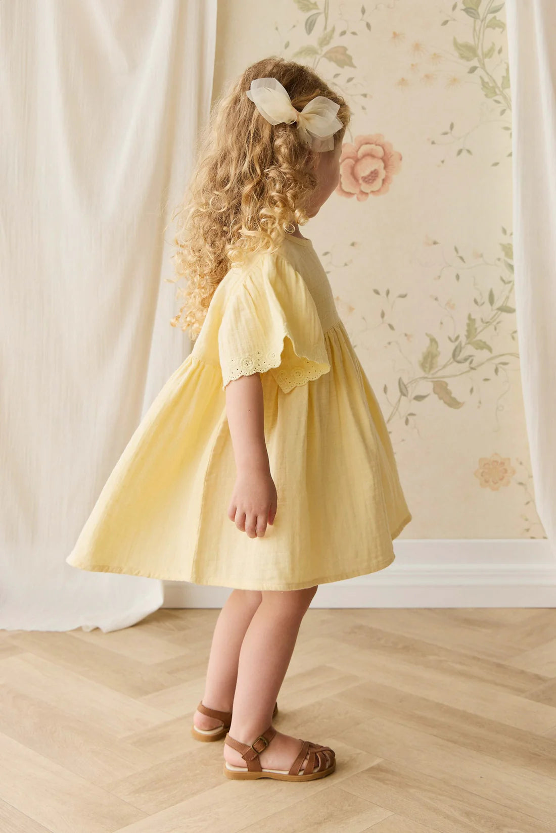 Organic Cotton Muslin Phillipa Dress - Sunshine | Jamie Kay