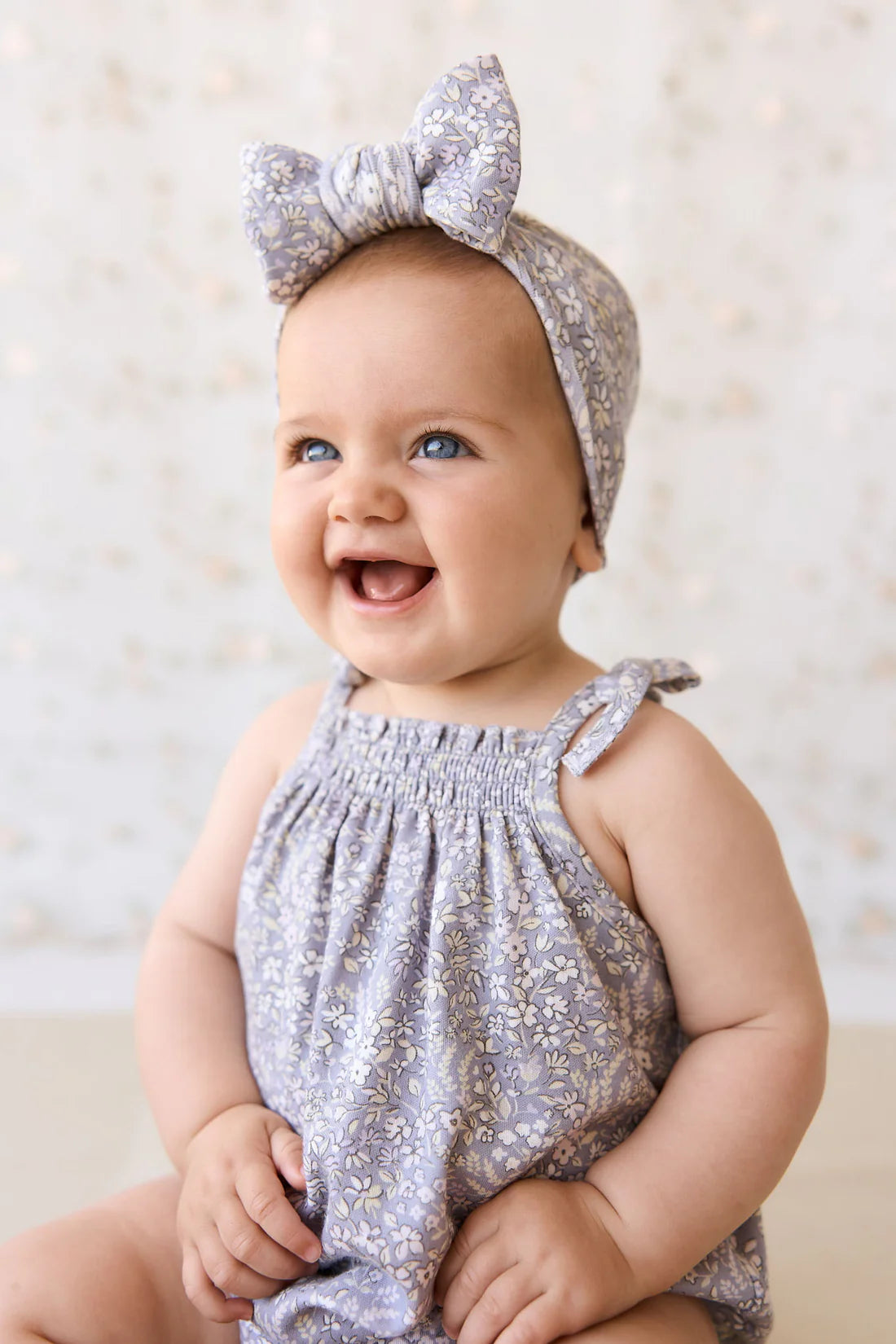 Organic Cotton Cassie Playsuit - April Lilac | Jamie Kay