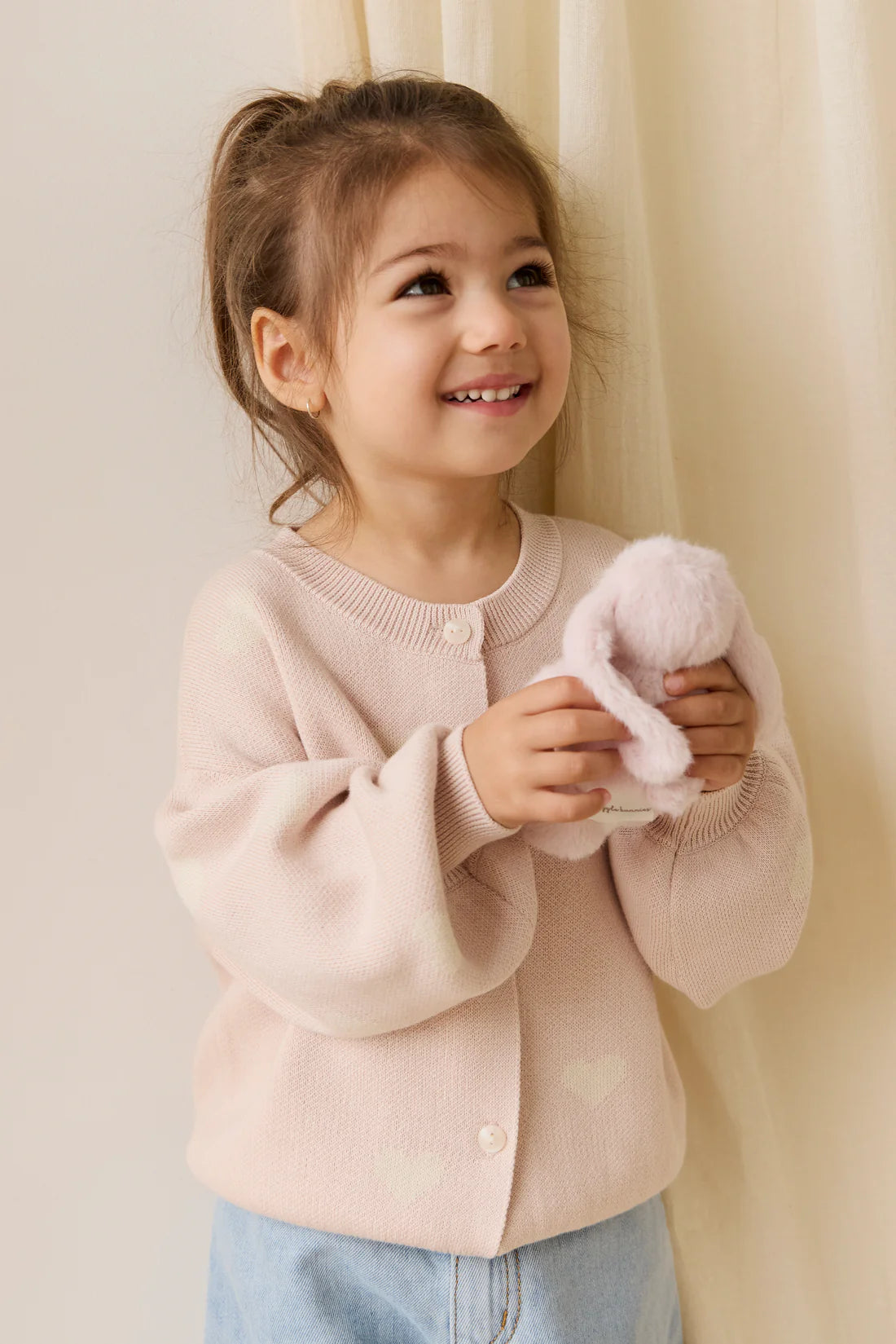Kayla Cardigan - Kylie Heart Jacquard Morganite | Jamie Kay