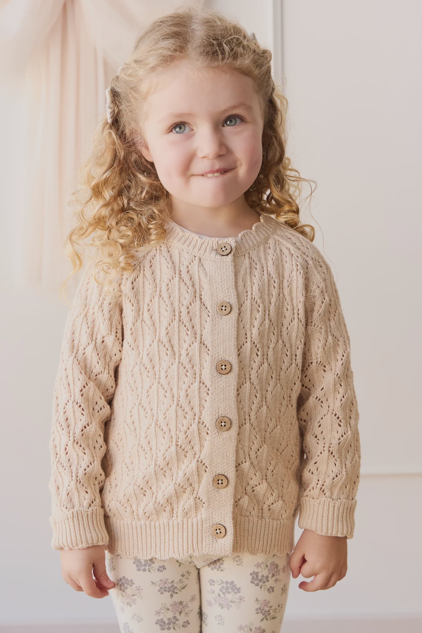 Livvy Cardigan - Light Oatmeal Marle | Jamie Kay