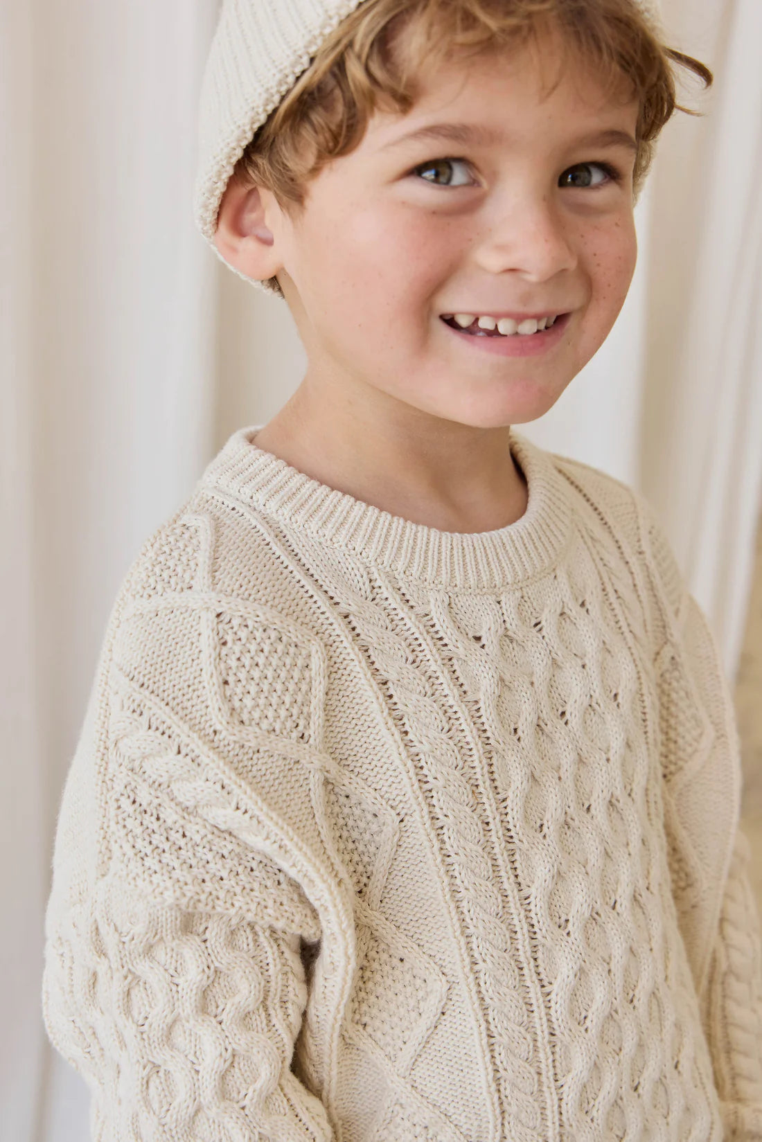 Sawyer Knit Jumper - Vanilla | Jamie Kay