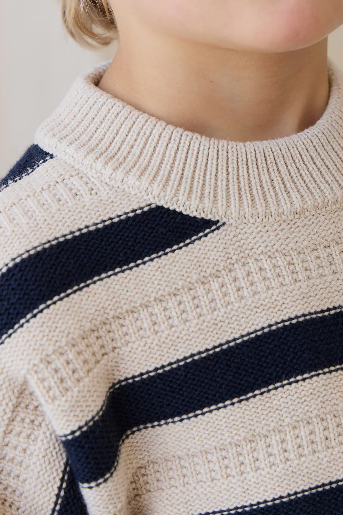 Byron Jumper - Byron Stripe Oat/Eclipse | Jamie Kay