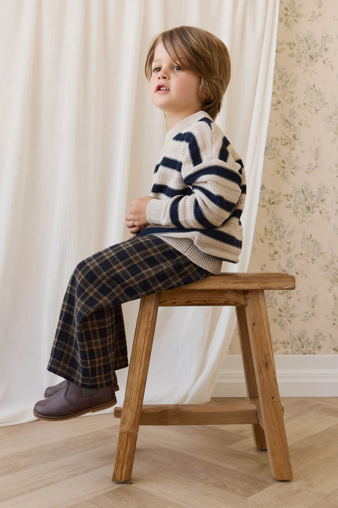 Byron Jumper - Byron Stripe Oat/Eclipse | Jamie Kay