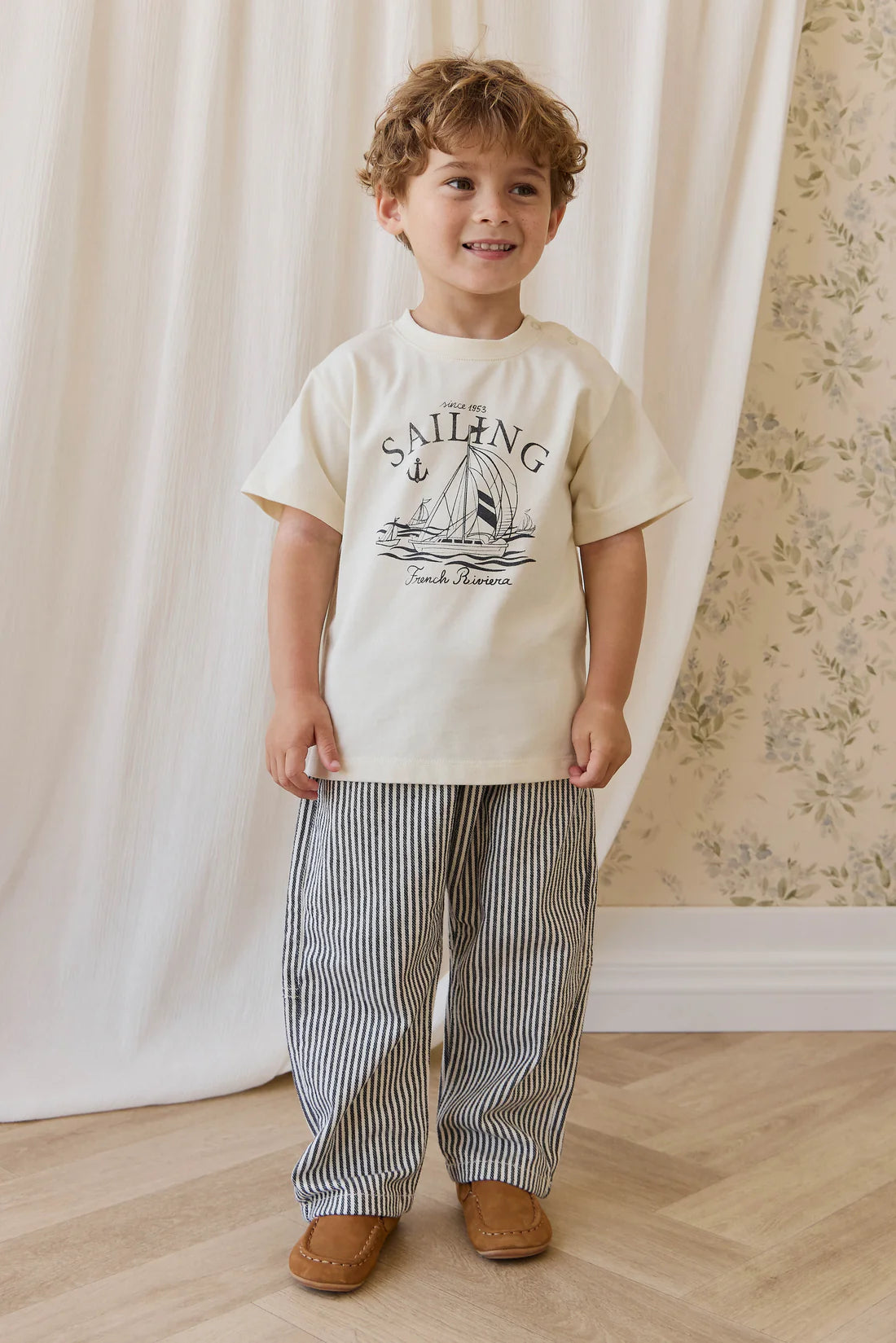 Organic Cotton Bjorn Tee - French Riviera Eclipse | Jamie Kay