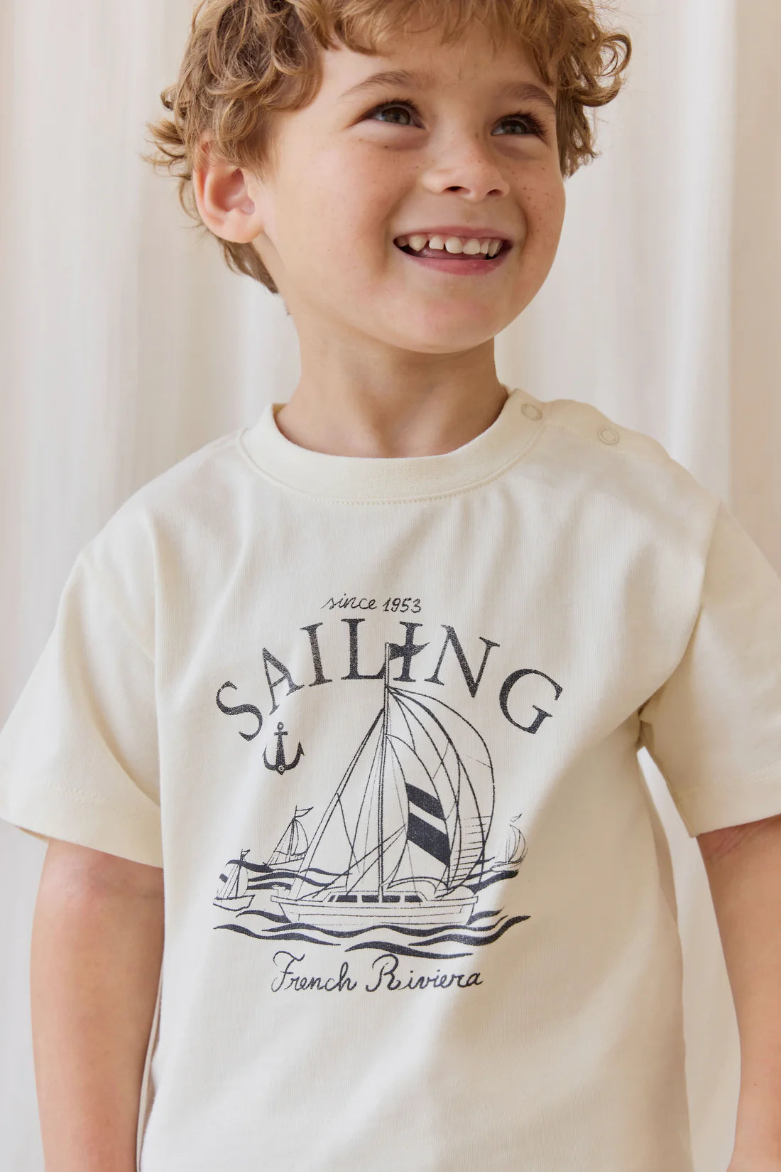 Organic Cotton Bjorn Tee - French Riviera Eclipse | Jamie Kay