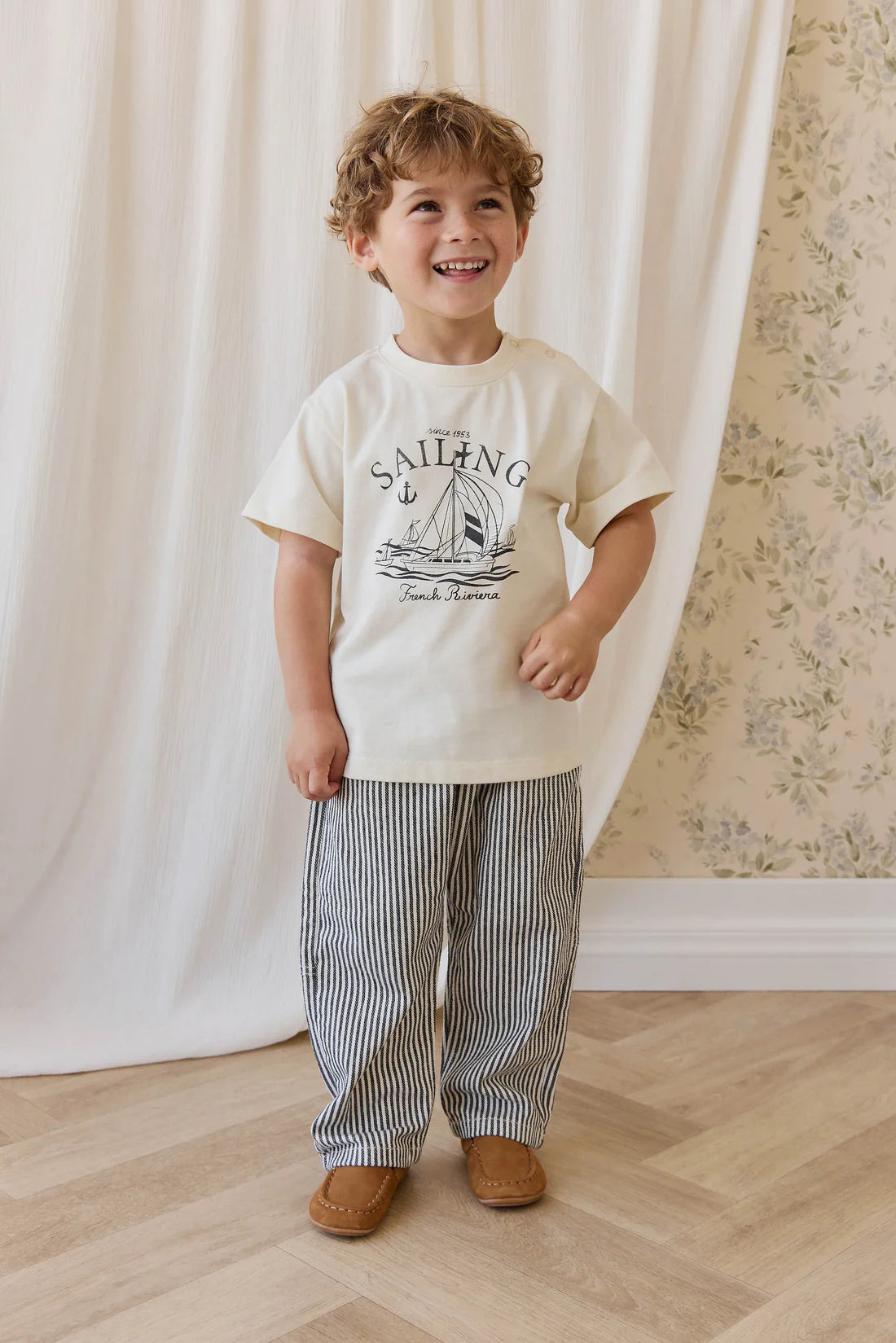 Organic Cotton Bjorn Tee - French Riviera Eclipse | Jamie Kay