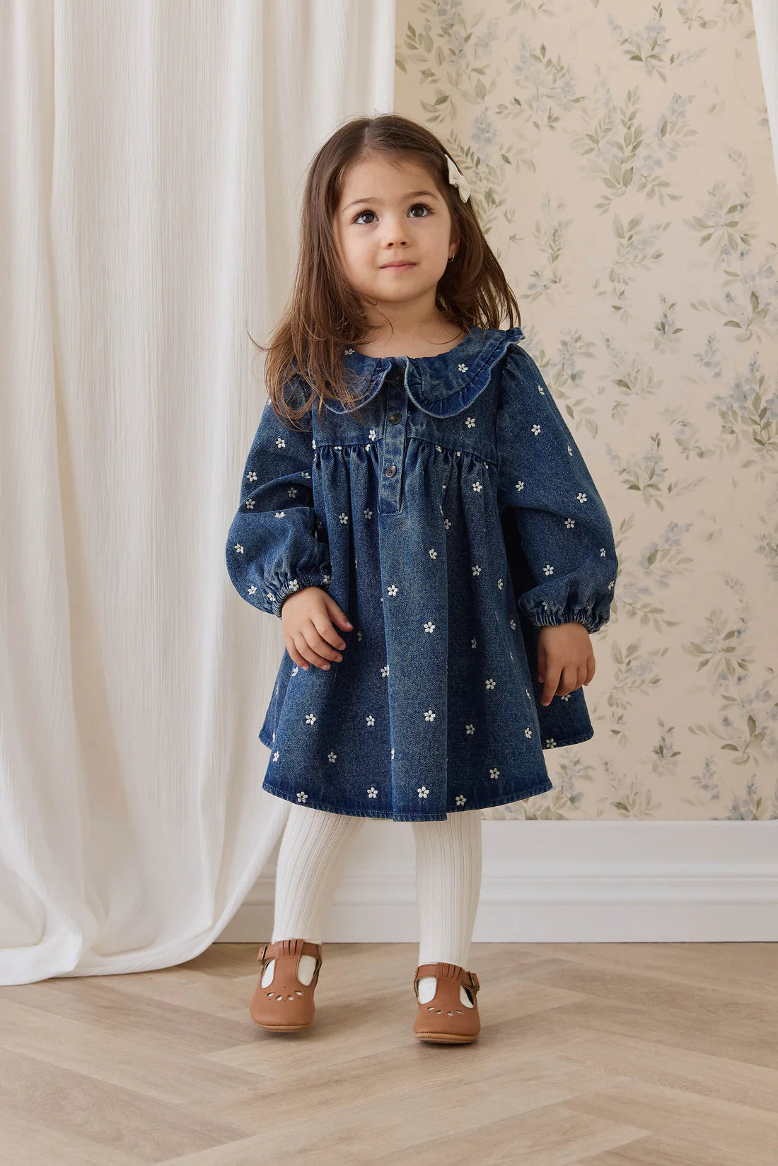 Ira Dress - Josie Floral Denim | Jamie Kay