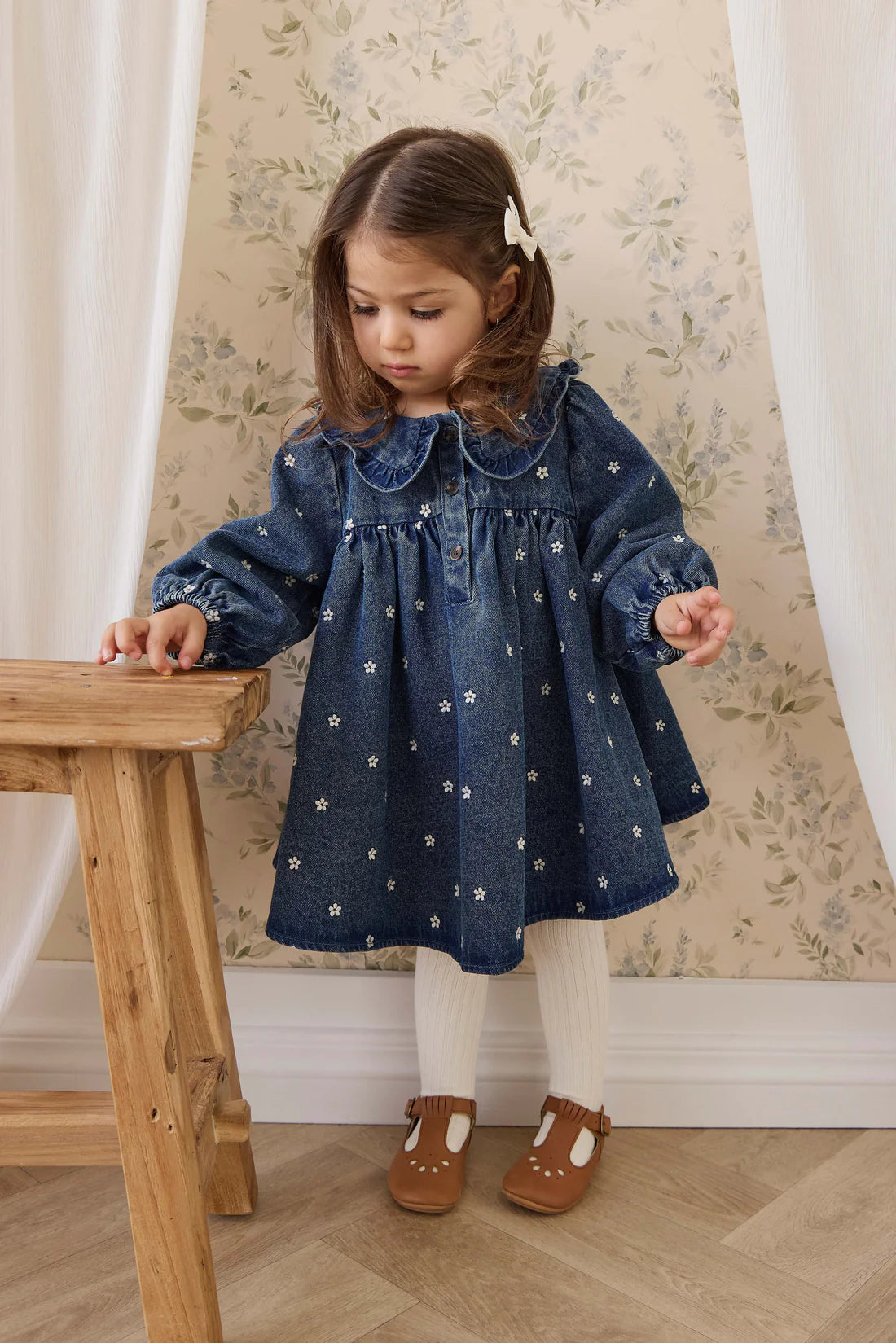 Ira Dress - Josie Floral Denim | Jamie Kay