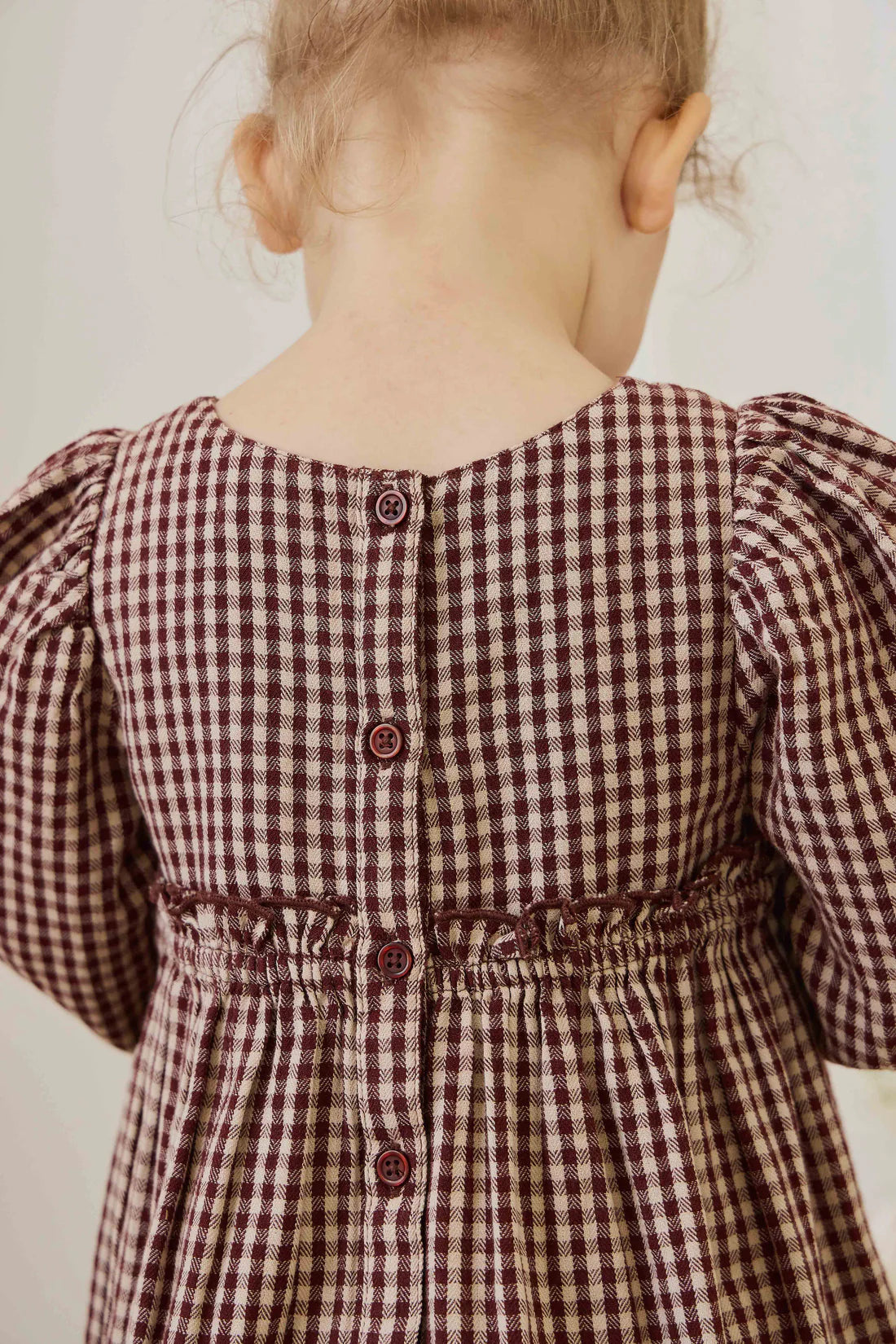 Organic Cotton Cecile Dress - Cinnamon Gingham | Jamie Kay