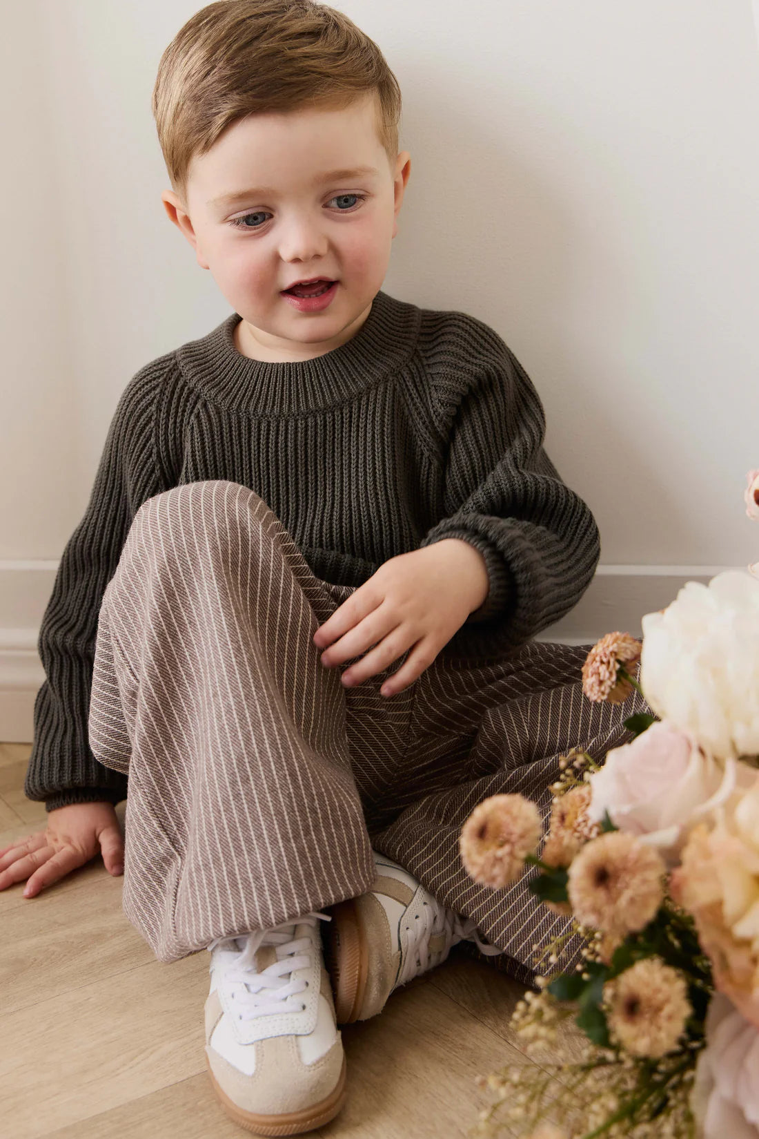 Abel Pant - Mini Pinstripe Cassava / Iroko | Jamie Kay