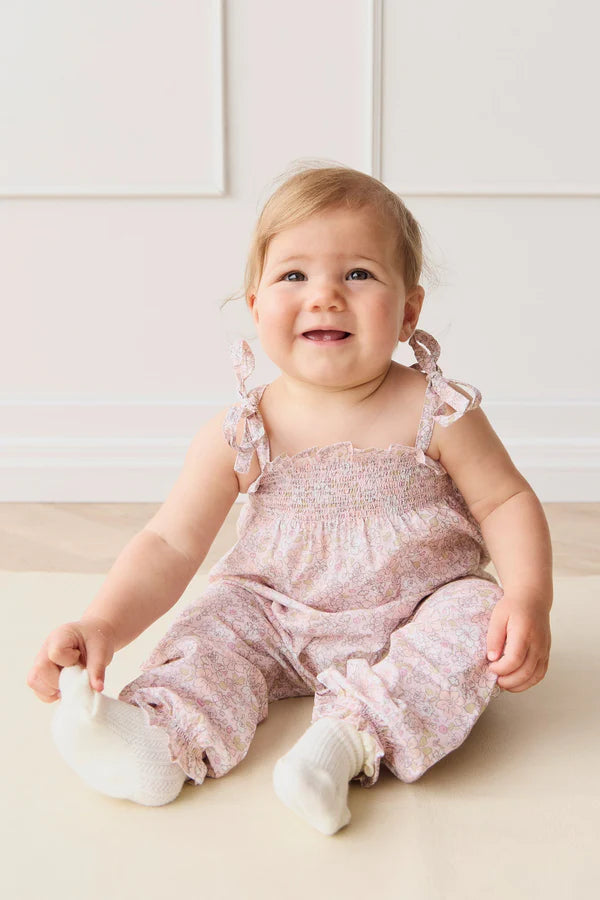 Organic Cotton Summer Playsuit - Chloe Mauve  | Jamie Kay