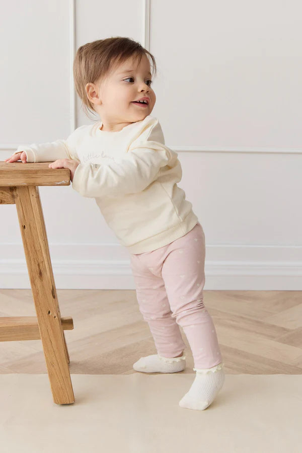 Organic Cotton Everyday Legging - Petite Heart Old Rose | Jamie Kay