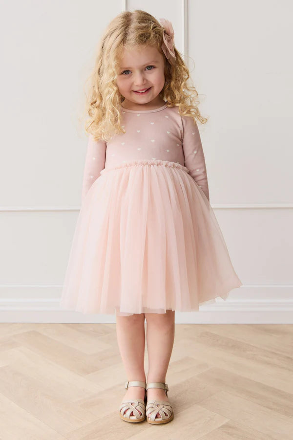 Anna Tulle Dress - Petite Heart Old Rose |Jamie Kay