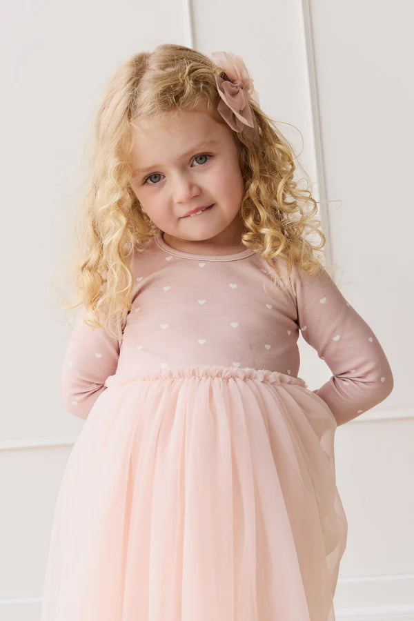 Anna Tulle Dress - Petite Heart Old Rose |Jamie Kay