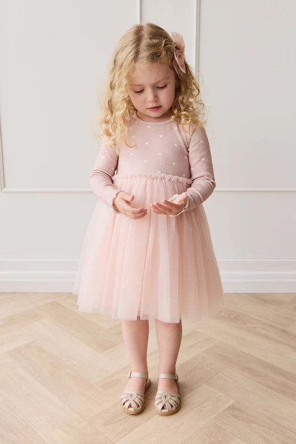 Anna Tulle Dress - Petite Heart Old Rose |Jamie Kay