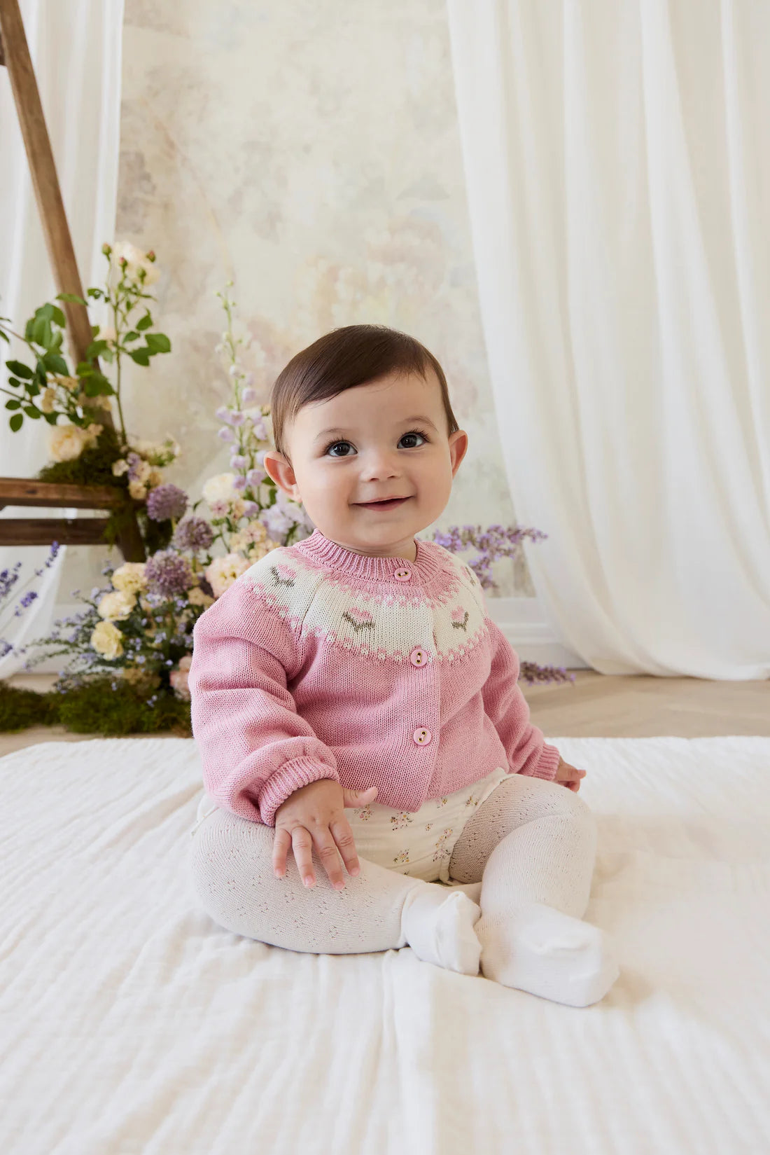 Organic Cotton Muslin Frill Bloomer - Ayla Whisper | Jamie Kay
