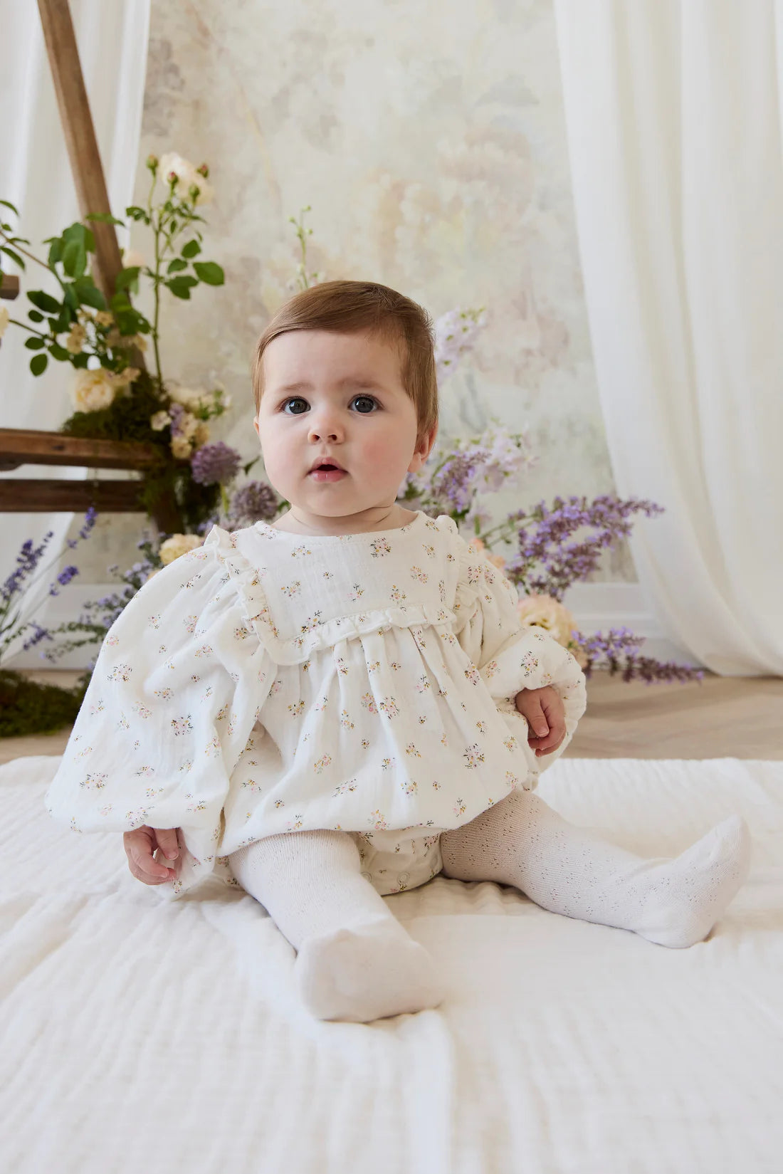 Organic Cotton Muslin Frances Playsuit - Ayla Whisper | Jamie Kay