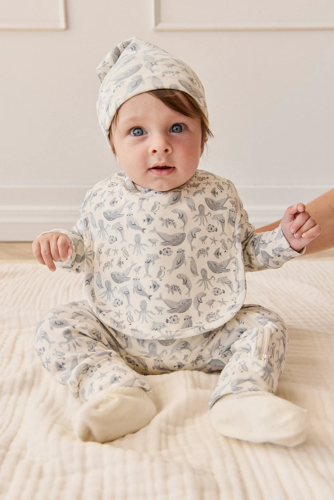 Organic Cotton Bib - Sea Life | Jamie Kay