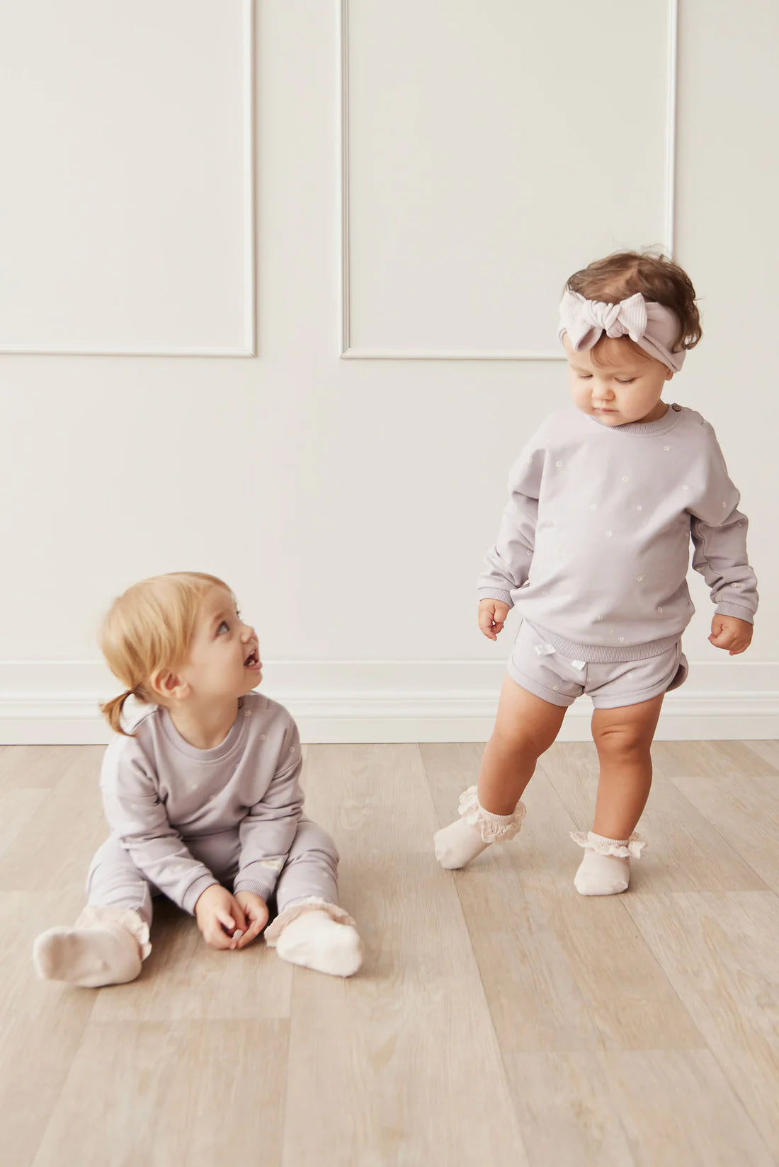 Organic Cotton Bobbie Sweatshirt - Annie Ditzy Violet Ice | Jamie Kay